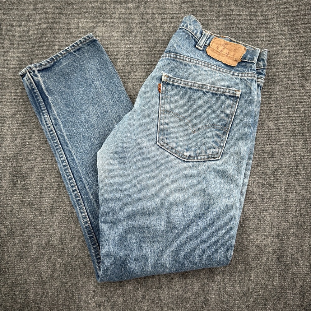 VTG Levis 505 Jeans Mens 32X28 Blue Straight Made in USA 70s 80s Orange Tab